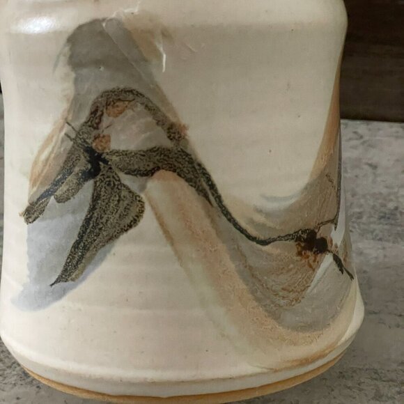 Sibylle Tornow Studio Art Pottery 10" Handled Vase Pot Basket Freeform Glaze NH - Picture 4 of 6